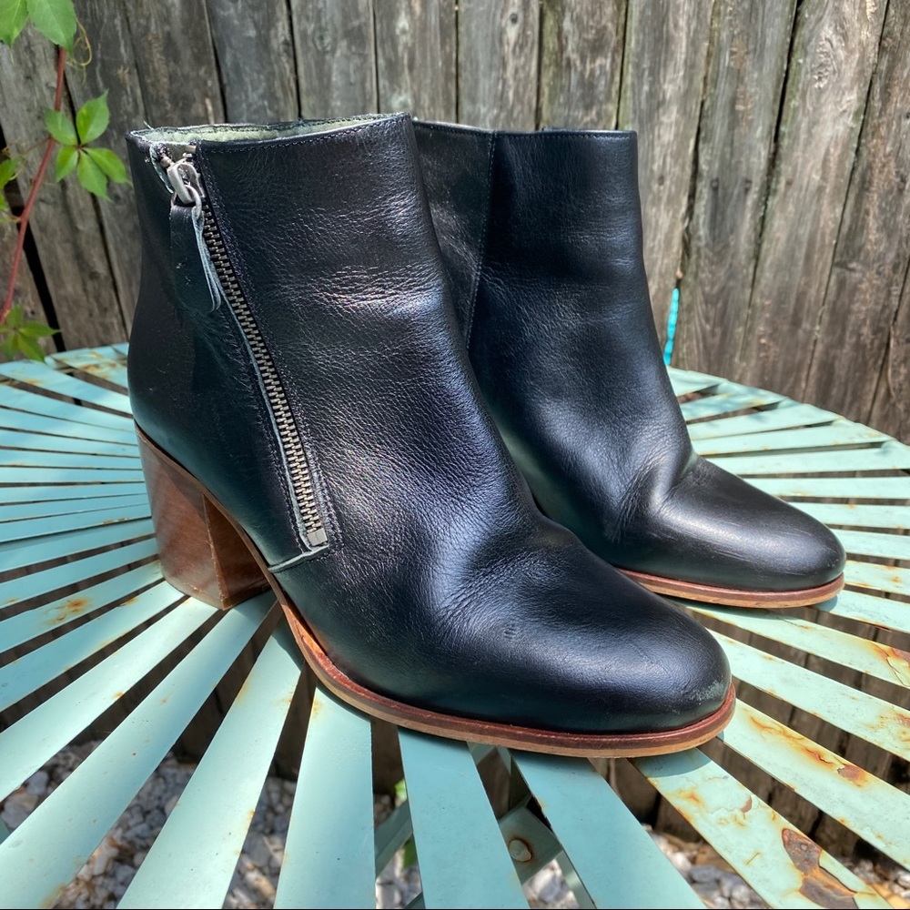 Black Genuine Leather Boots, size 40